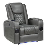 Alair - Sillón reclinable eléctrico con Bluetooth, cargador inalámbrico y portavasos