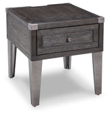 Todoe - Rectangular End Table - Dark Gray