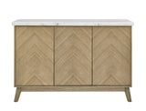 Vida - White Marble Top Server - Dark Brown