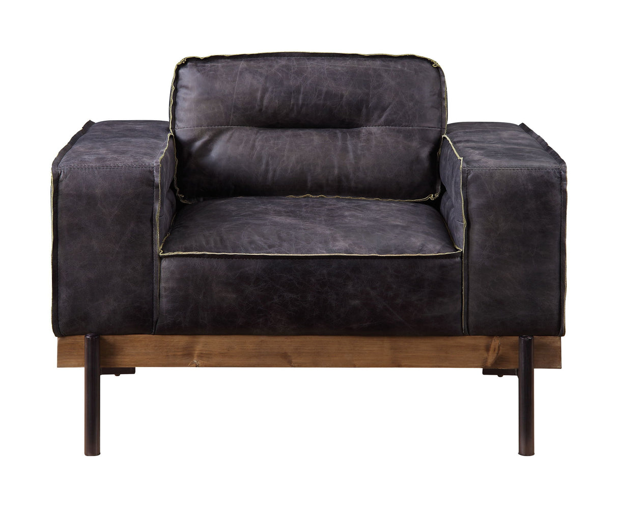 Silchester - Sillón - Piel flor de ébano envejecida