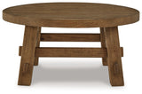 Mackifeld - Round Cocktail Table - Warm Brown