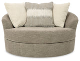 Creswell - Oversized Swivel Accent Chair - Stone