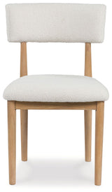 Sawdyn - Dining Upholstered Side Chair (Set of 2) - White / Light Brown