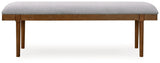 Lyncott - Large Upholstered Dining Room Bench - Gray / Brown