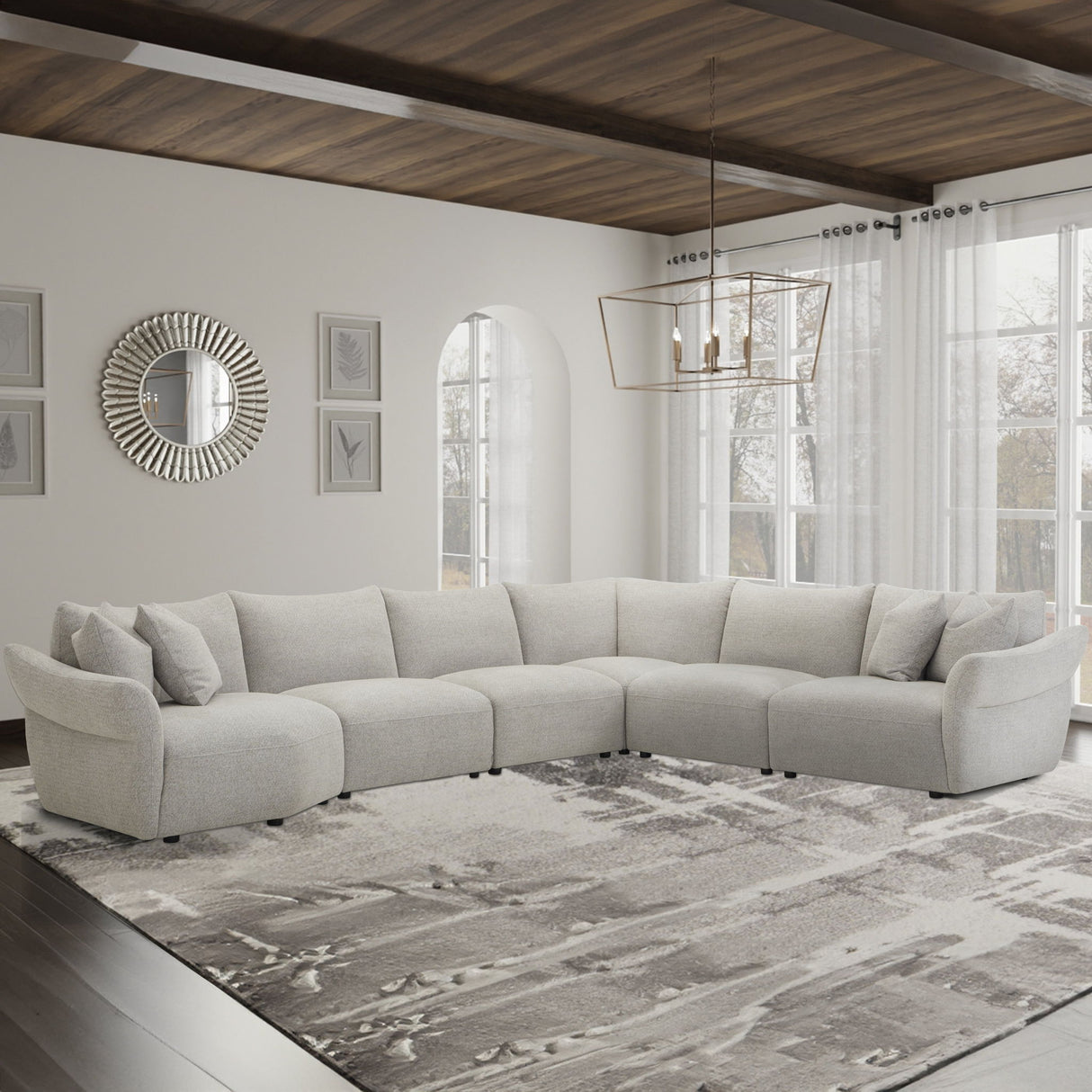 Playful - 6 Piece Modular Sectional - Canes Cobblestone