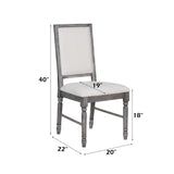 Leventis - Silla auxiliar (juego de 2) - Lino crema y gris desgastado