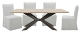 Crossings - Rectangular Dining Table With 4 Upholstered Chairs - Natural