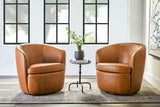 Barolo - Sillón giratorio de club de cuero 100% italiano (Juego de 2)
