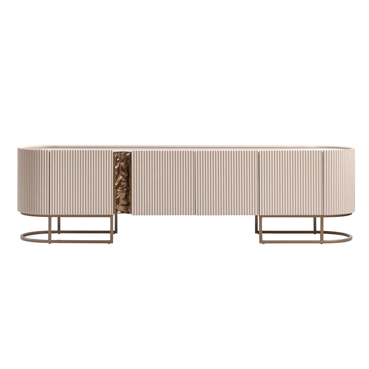 Lisboa - Mueble para TV - Crema sedoso / Bronce