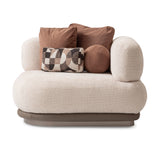 Bristol Point - Silla esquinera - Beige/Marrón cuero