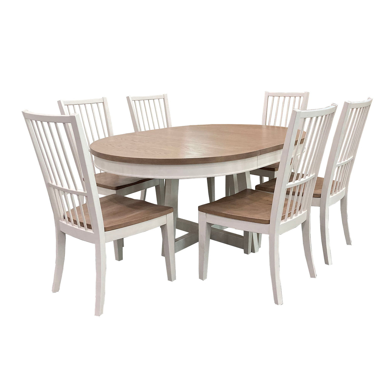 Americana Modern Dining - Mesa de comedor redonda extensible - Algodón