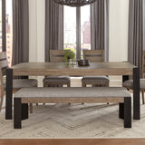 Cedar Fork - Mesa de comedor con 6 sillas de respaldo de escalera - Arabica ahumada