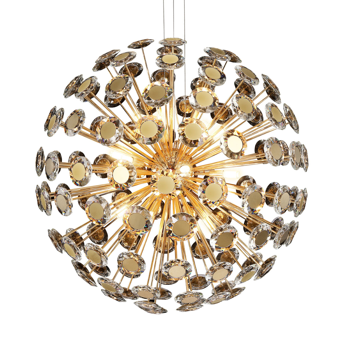 Michael Amini Lighting - Pendant 18 Light-Round Crystal Chandelier - Gold