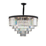 Michael Amini Lighting - Allure 21-Light Round Crystal Chandelier - Matte Black / Silver