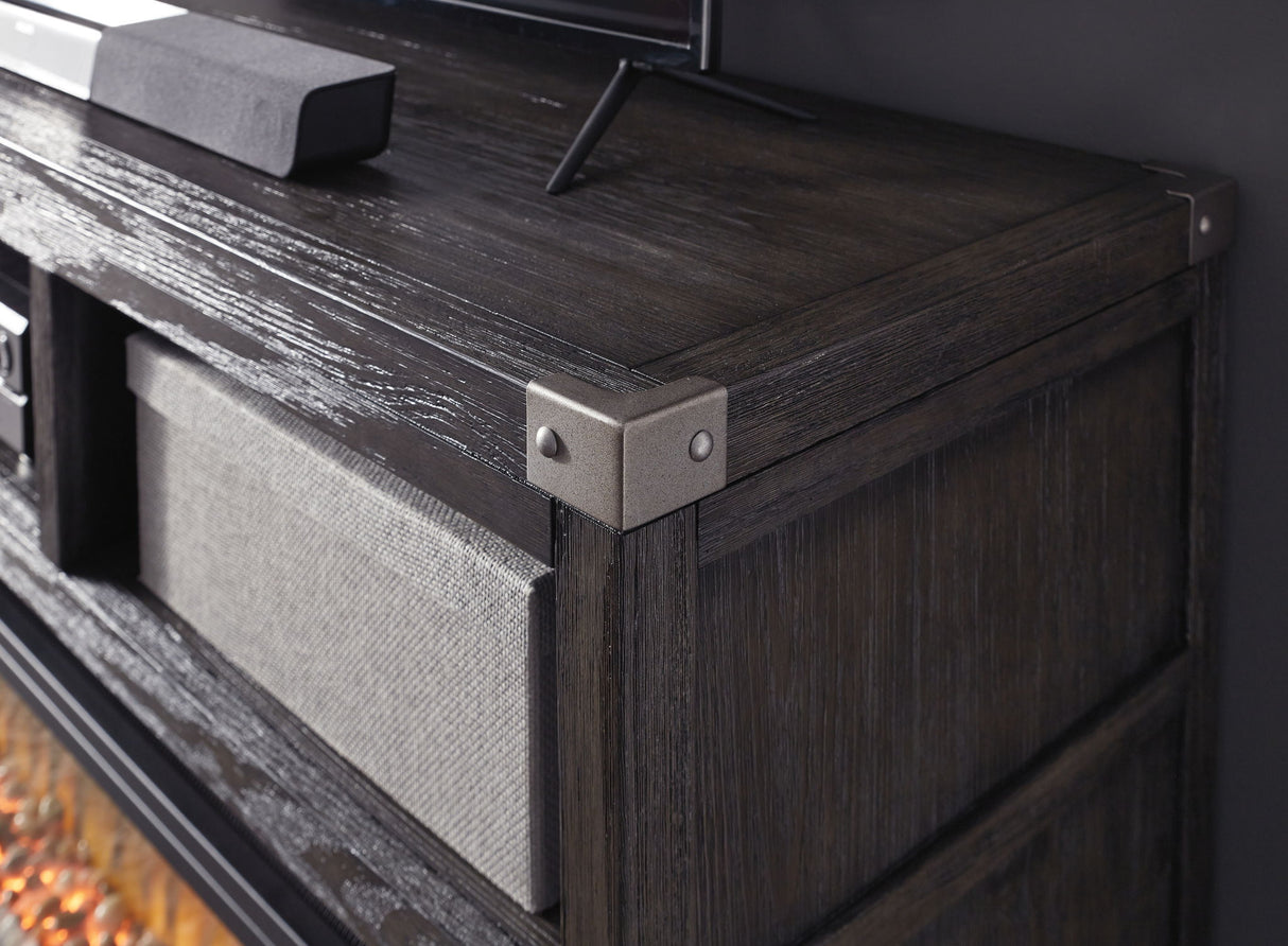 Todoe - Soporte de TV LG con opción de chimenea - Gris