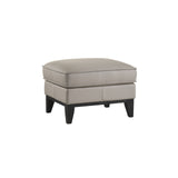 Aaron - Leather Ottoman - Mist Gray