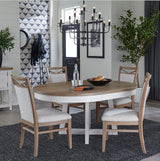 Americana Modern Dining - 48" Round Extendable Dining Table And 4 Upholstered Chairs - Light Brown