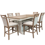 Comedor Moderno Americana - Mesa de Comedor Extensible a la Altura de la Encimera de la Isla - Algodón