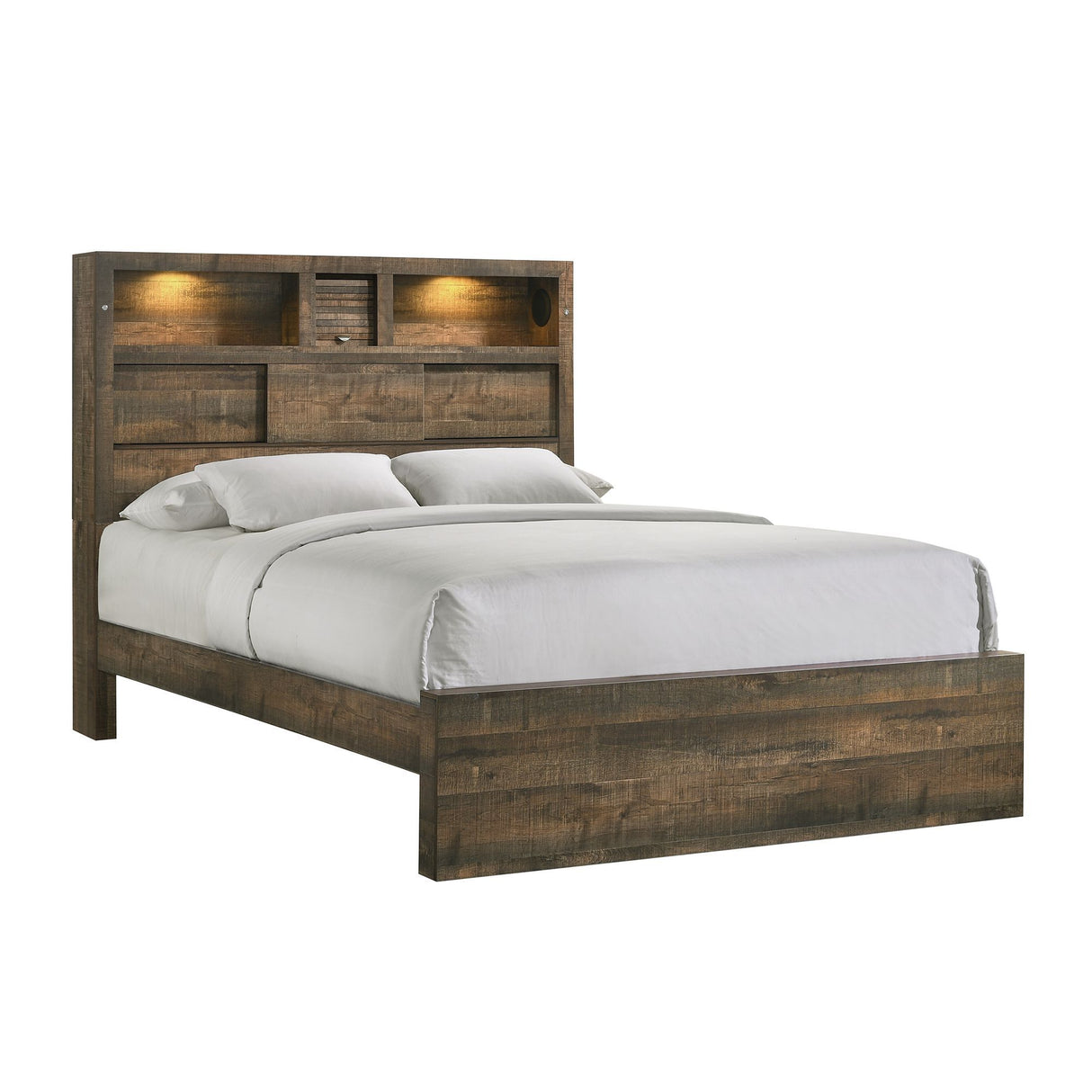 Cama con panel de estantería Bailey con Bluetooth