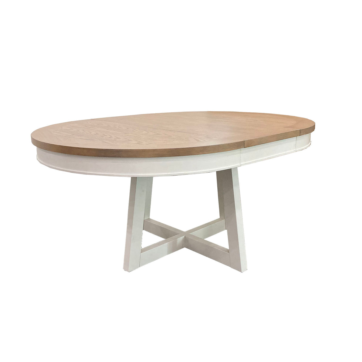 Americana Modern Dining - 48 - 66" Round Dining Table And 4 Barrel Chairs - Cotton