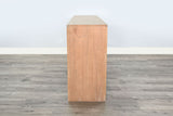 Modern - Wood Sofa Table With Arched Open Shelf Design