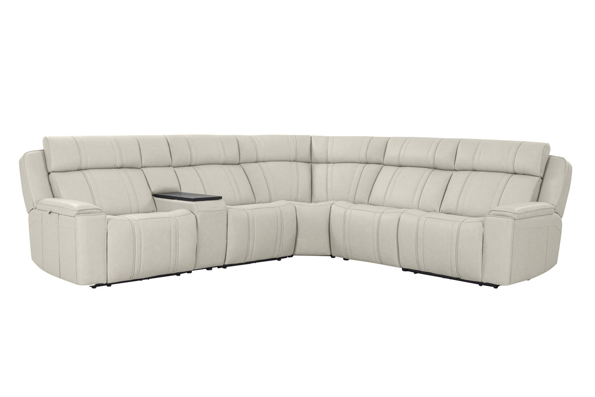 Sausalito - 6 Piece Modular Zero Gravity Power Reclining Sectional With Power Adjustable Headrests - Platinum Envy