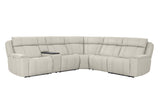 Sausalito - 6 Piece Modular Zero Gravity Power Reclining Sectional With Power Adjustable Headrests - Platinum Envy