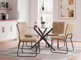 Pharwynn - 5 piezas - Mesa de comedor, 4 sillas laterales - Negro