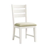 Park Creek - Silla de comedor con respaldo de escalera (Juego de 2) - Acabado blanco rústico