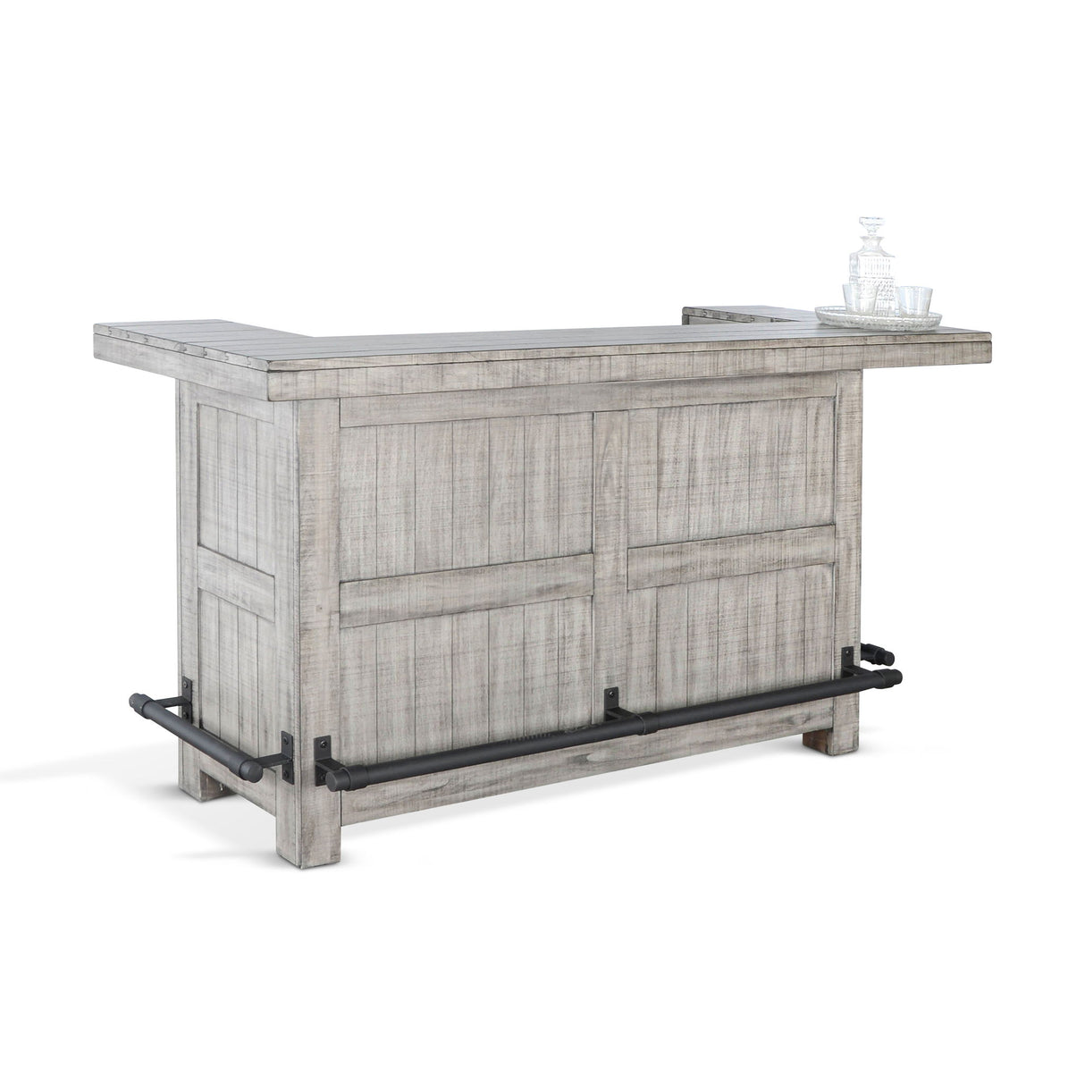 Alpine - Traditional Wood Home Bar - Gray