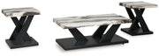 Cendill - Occasional Table Set (Set of 3) - Dark Brown / White / Black