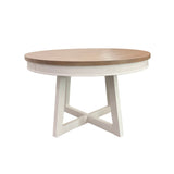 Juego de Comedor Redondo Extensible Americana Modern - 4 Sillas Tapizadas - Algodón