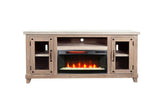 120" Media Wall With Electric Fireplace - Wheat