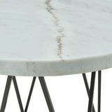 Riko - Mesa de comedor redonda a la altura de la encimera - Blanca