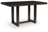 Neymorton - Dark Grayish Brown - 5 Pc. - Rectangular Dining Room Counter Table, 4 Barstools