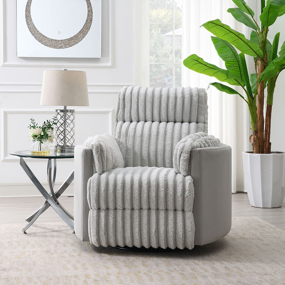 Emee - Sillón Reclinable Planeador con Giro - Pana Gris