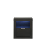 Asher - Nightstand With LED Light - Smoke