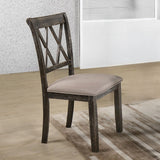 Claudia II - Silla de comedor (Juego de 2) - Tela y gris envejecido