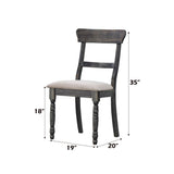 Leventis - Silla auxiliar (juego de 2) - Lino marrón claro y gris envejecido