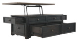 Tyler Creek - Grayish Brown / Black - Lift Top Cocktail Table