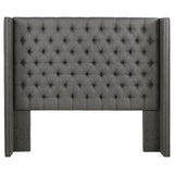 Bancroft - Upholstered Queen Wingback Headboard - Gray