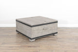 Alpine - Mahogany Wood Coffee Table With Lift Top And Casters - Gray