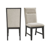 Axel - Silla de comedor tapizada (Juego de 2) - Gris claro / Espresso