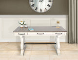 Pasadena - Desk With Power Strip - Buckskin / Marble White