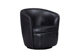 Barolo - 100% Italian Leather Swivel Club Chair (Set of 2)
