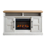 Villa - Consola con inserto de chimenea de 23" - Blanco y natural