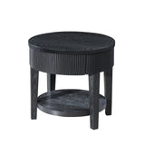 Tate - Round One Drawer End Table - Black