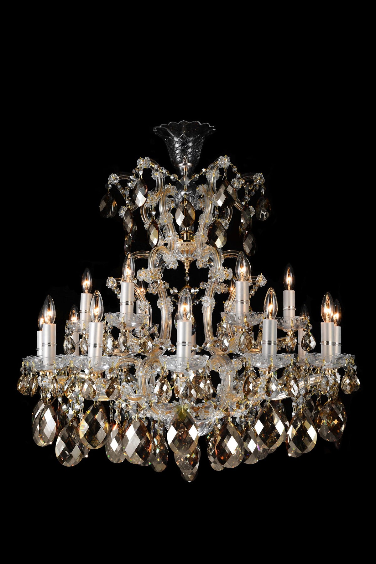 Michael Amini Lighting - La Scala 19-Light Traditional Crystal Chandelier - Cognac