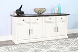 Carriage House - Credenza - Cottage White / Europen Dark
