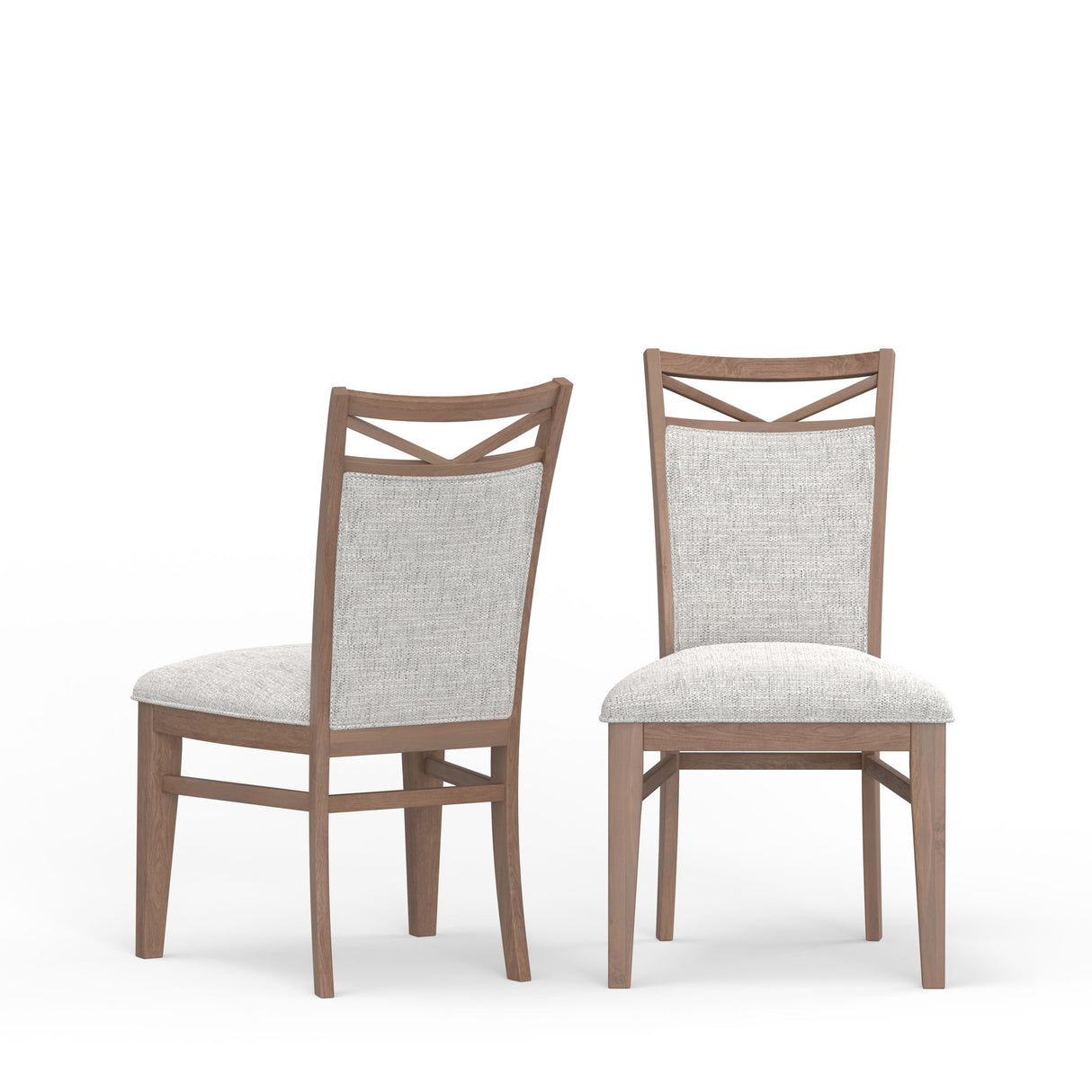 Americana Modern Dining - Silla de Comedor Tapizada (Juego de 2) - Blanco Algodón